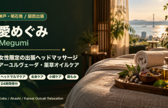 愛めぐみ Megumi 神戸 明石 関西 出張ヘッドマッサージ アーユルヴェーダ 薬草オイル 女性限定